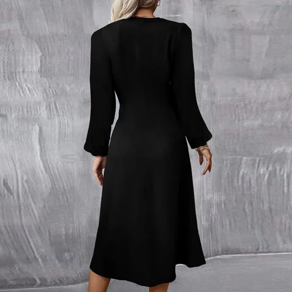 Red homecoming dresses: Elegant long sleeve A-line midi for autumn winter - Image 6