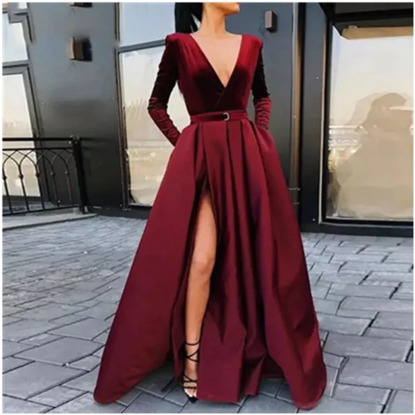 Grace Robe Soirée V-Neck Red Homecoming Dresses for Bridesmaids and Reception - Image 6