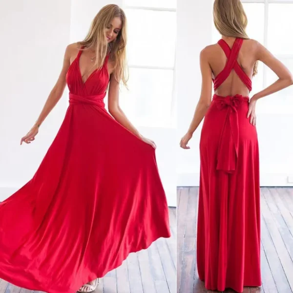 Sexy Red Homecoming Dresses Multiway Wrap Convertible Maxi Party Dress