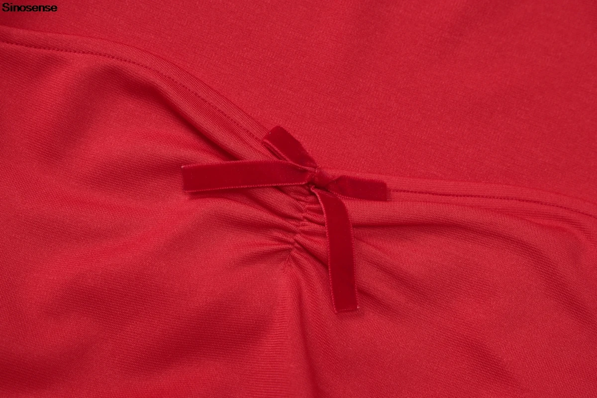 Red Homecoming Dresses Elegant Long Sleeve Ruched A-Line Party Gown - Image 6