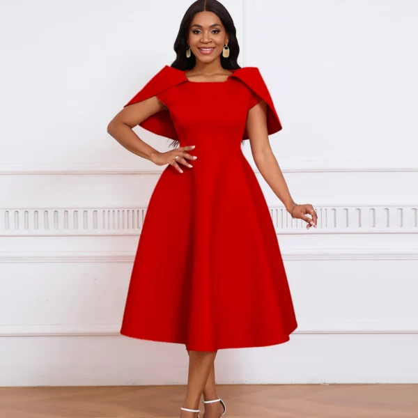 Red Homecoming Dresses: Luxury Summer Celebrity Banquet Party Cloak - Image 2