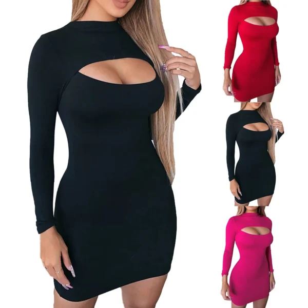 Red Homecoming Dress: Elegant Black Bodycon Mini Party Dress - Image 4